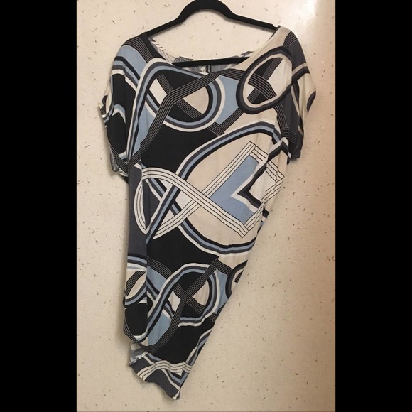 Eugenia Paul Geometric Print Asymmetrical Shirt - Picture 1 of 11